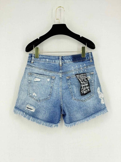 Pre - loved KSUBI Rise N Hi Misfit Blue Size 26 Shorts at Reems Closet