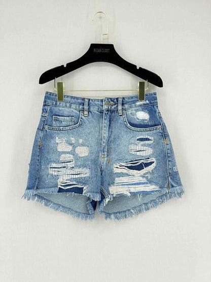 Pre - loved KSUBI Rise N Hi Misfit Blue Size 26 Shorts at Reems Closet