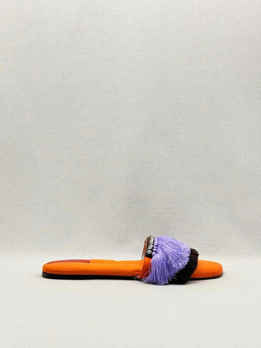 Pre-loved LA DOUBLEJ Orange & Purple Size EU 41 Slides at Reems Closet