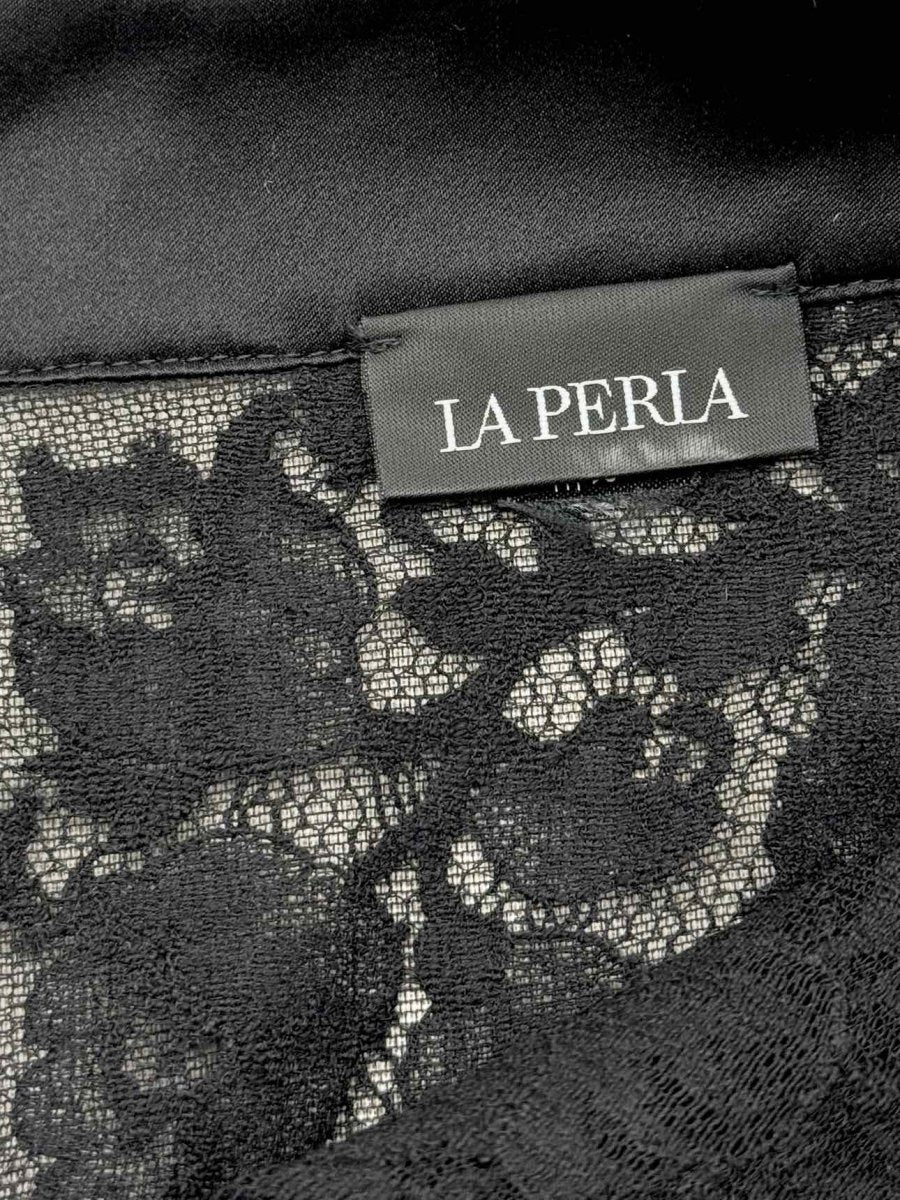 Pre - loved LA PERLA Black Lace Detail Size Small Knee Length Skirt at Reems Closet
