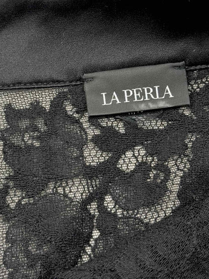 Pre - loved LA PERLA Black Lace Detail Size Small Knee Length Skirt at Reems Closet