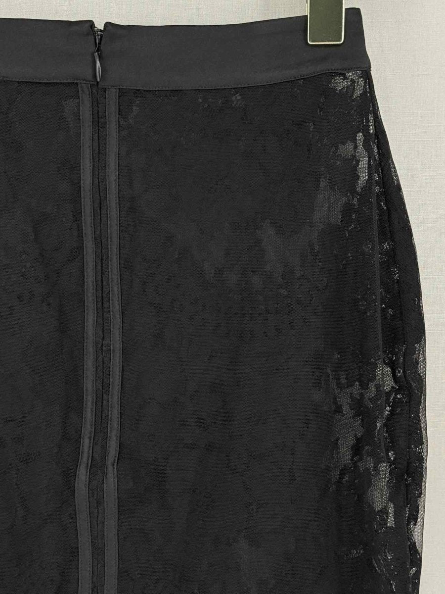 Pre - loved LA PERLA Black Lace Detail Size Small Knee Length Skirt at Reems Closet
