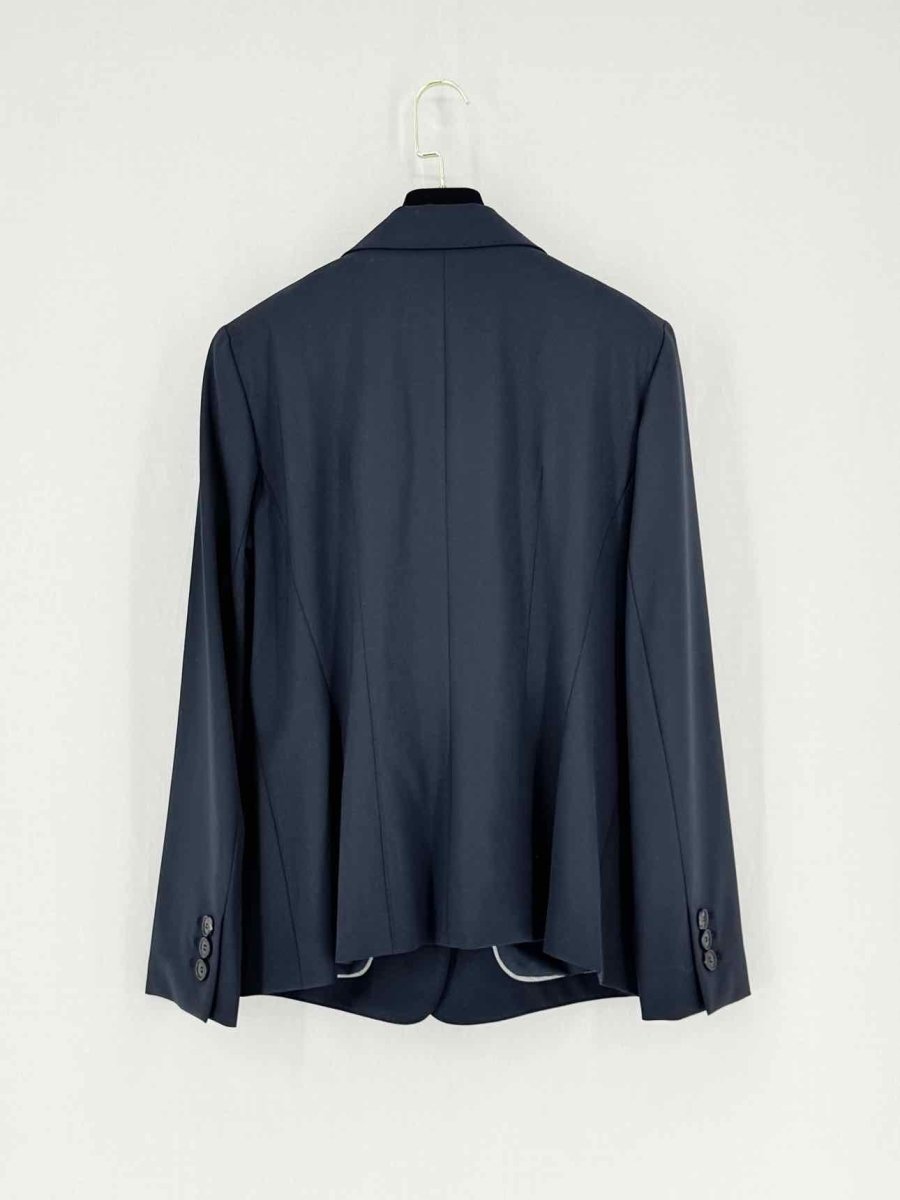 Pre - loved LAFAYETTE Navy Blue Pleated Size US 10 Jacket at Reems Closet