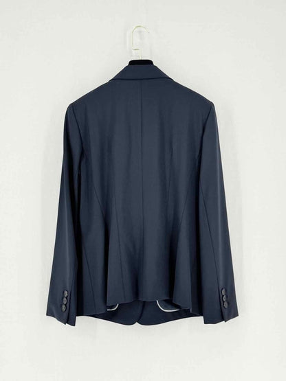 Pre - loved LAFAYETTE Navy Blue Pleated Size US 10 Jacket at Reems Closet