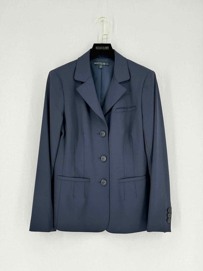 Pre - loved LAFAYETTE Navy Blue Pleated Size US 10 Jacket at Reems Closet