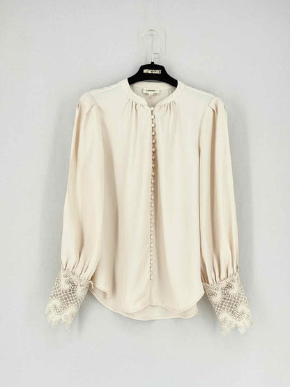 Pre - loved L'AGENCE Beige Size Large Blouse at Reems Closet