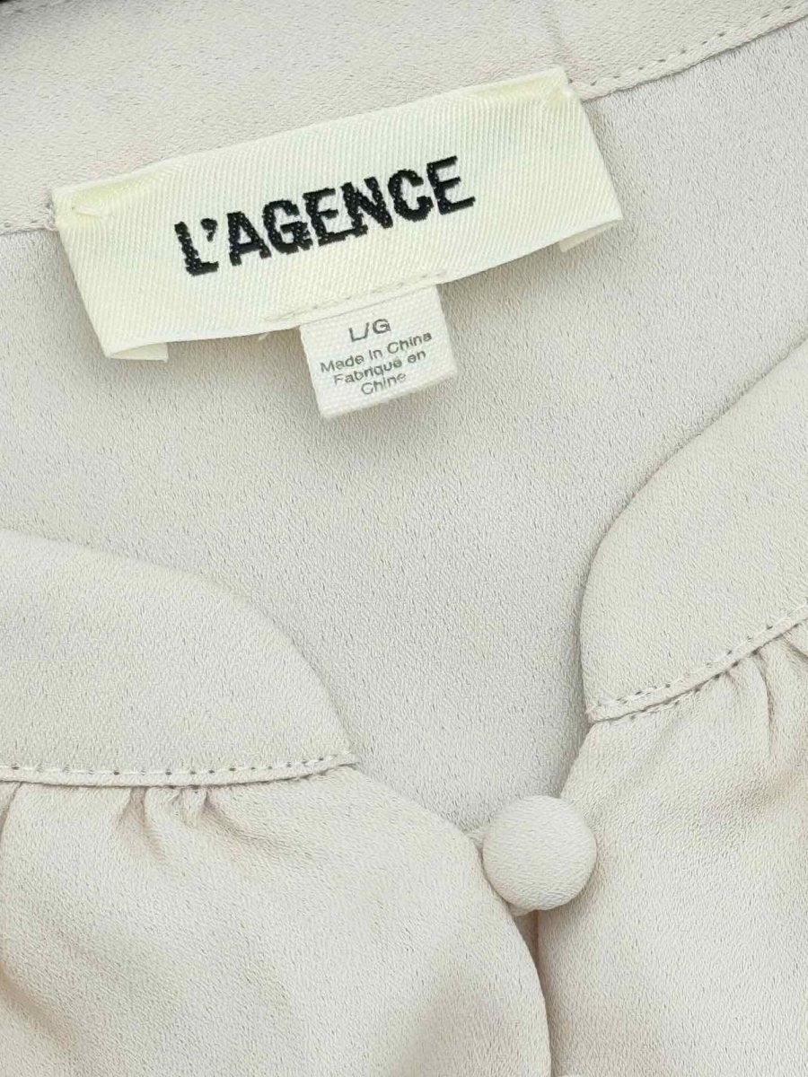 Pre - loved L'AGENCE Beige Size Large Blouse at Reems Closet