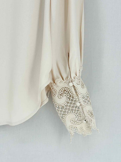 Pre - loved L'AGENCE Beige Size Large Blouse at Reems Closet