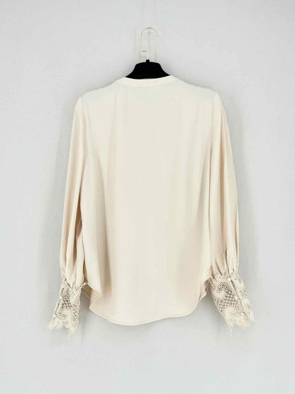 Pre - loved L'AGENCE Beige Size Large Blouse at Reems Closet
