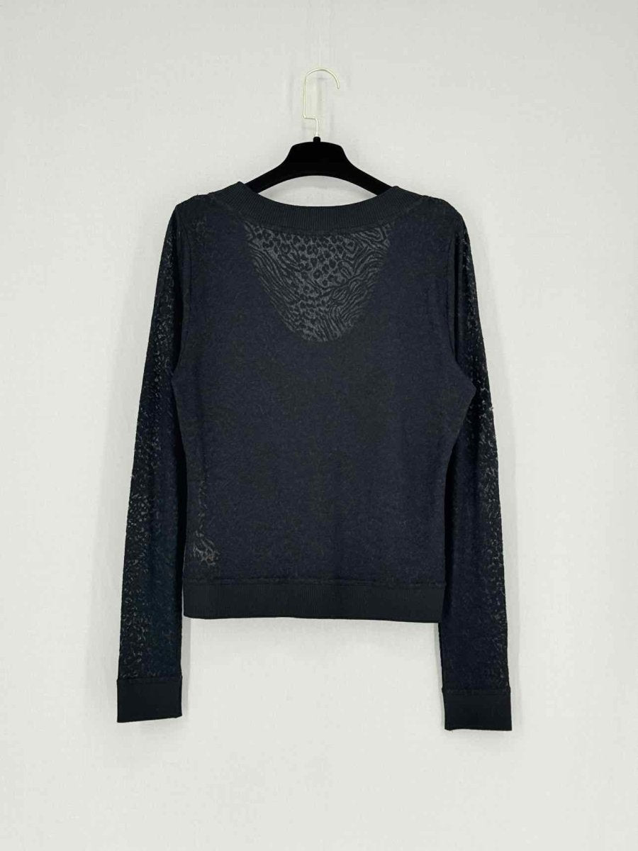 Pre - loved L'AGENCE Black Leopard Print Size Large Jumper at Reems Closet