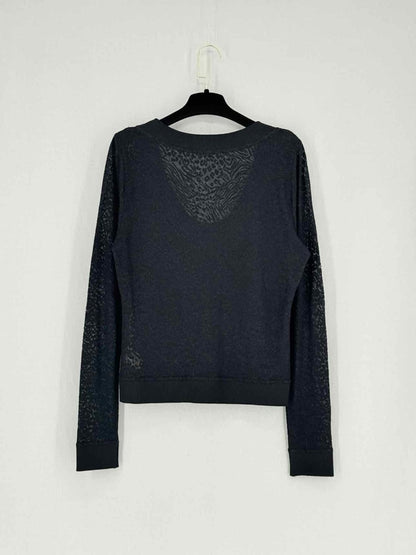 Pre - loved L'AGENCE Black Leopard Print Size Large Jumper at Reems Closet