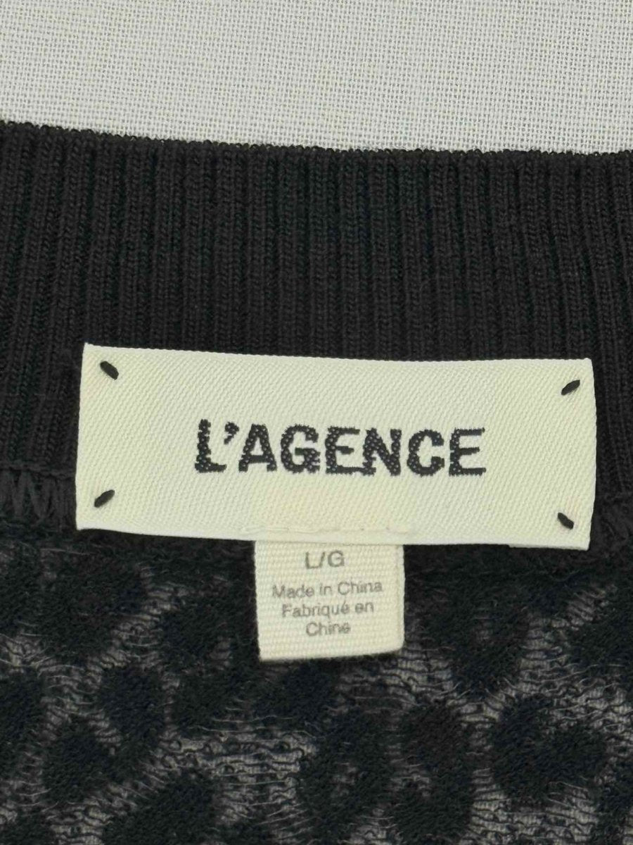 Pre - loved L'AGENCE Black Leopard Print Size Large Jumper at Reems Closet