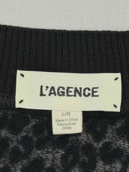 Pre - loved L'AGENCE Black Leopard Print Size Large Jumper at Reems Closet