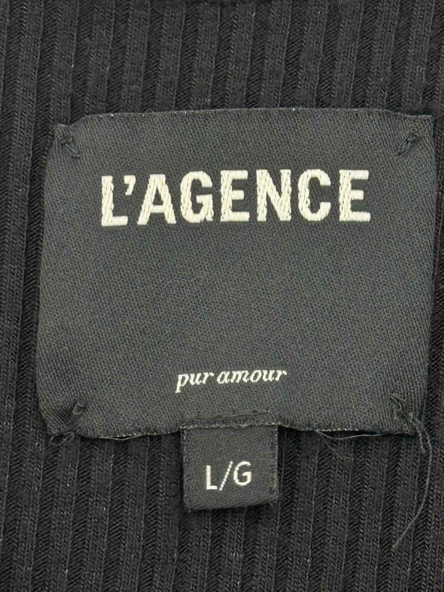 Pre - loved L'AGENCE Black Ribbed Size Large Tank Top at Reems Closet