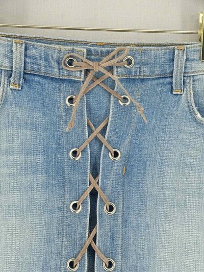 Pre - loved L'AGENCE Bleu Jean Size 31 Mini Skirt at Reems Closet