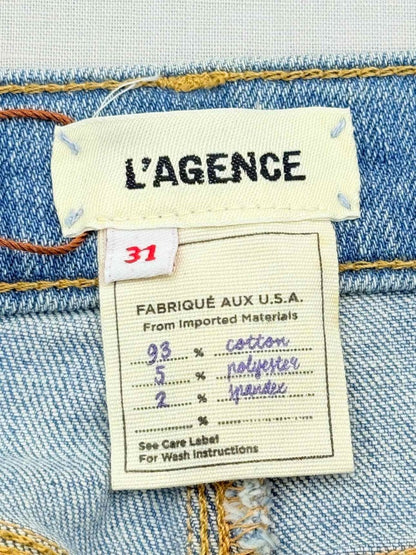 Pre - loved L'AGENCE Bleu Jean Size 31 Mini Skirt at Reems Closet