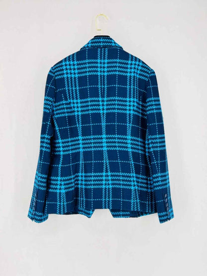 Pre - loved L'AGENCE Blue Emerald Plaid Size US 10 Jacket at Reems Closet