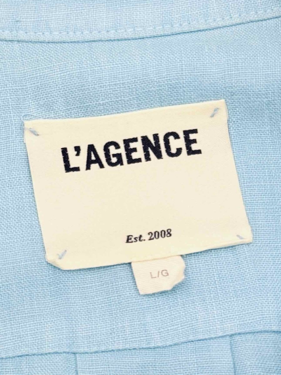 Pre - loved L'AGENCE Blue Pocket Size Large Long Dress at Reems Closet