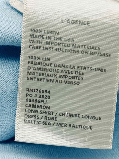 Pre - loved L'AGENCE Blue Pocket Size Large Long Dress at Reems Closet