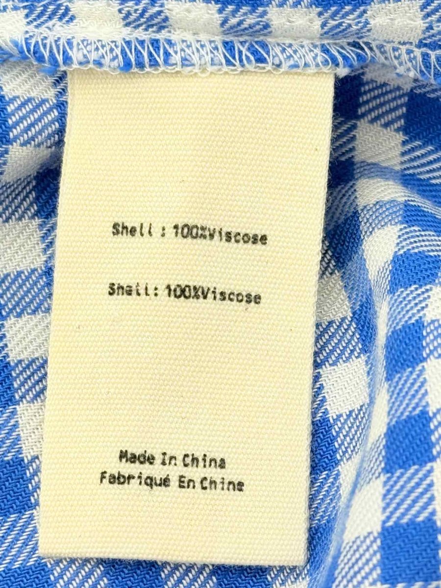 Pre - loved L'AGENCE Blue & White Gingham Size Large Shirt at Reems Closet