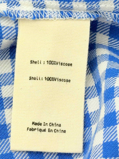 Pre - loved L'AGENCE Blue & White Gingham Size Large Shirt at Reems Closet