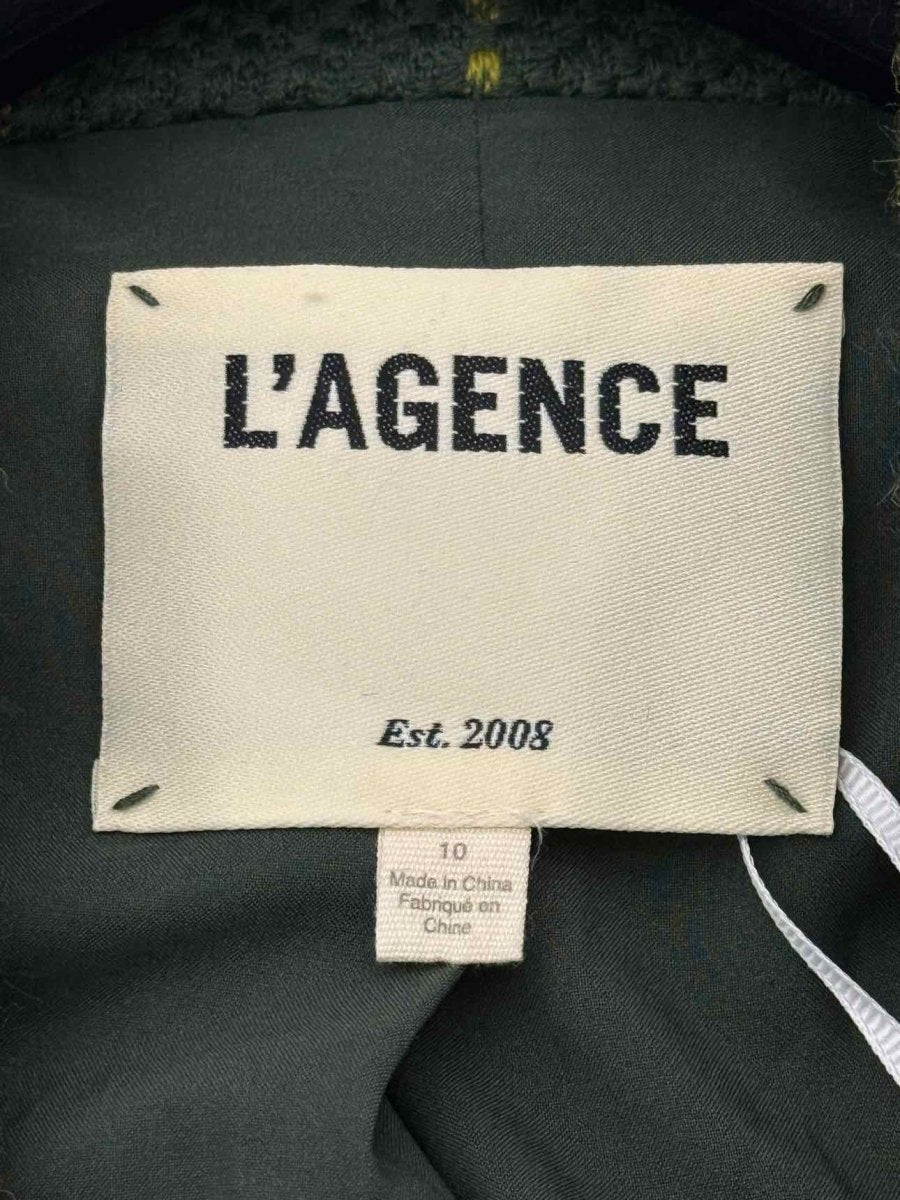 Pre - loved L'AGENCE Brooke Green Plaid Size US 10 Blazer at Reems Closet