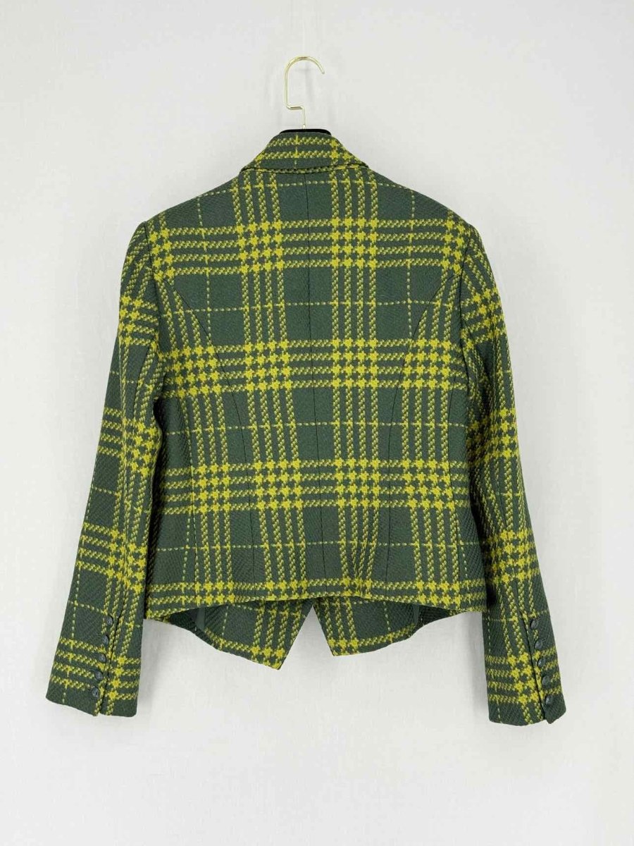 Pre - loved L'AGENCE Brooke Green Plaid Size US 10 Blazer at Reems Closet
