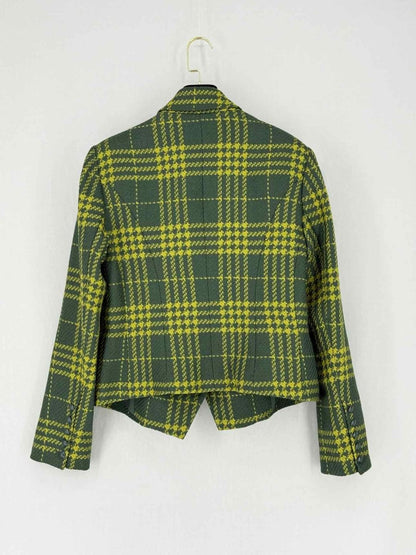 Pre - loved L'AGENCE Brooke Green Plaid Size US 10 Blazer at Reems Closet