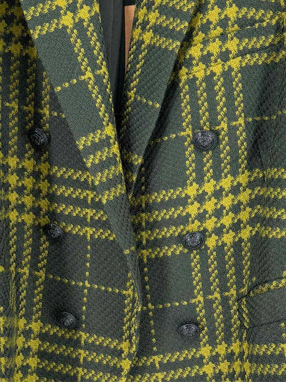 Pre - loved L'AGENCE Brooke Green Plaid Size US 10 Blazer at Reems Closet