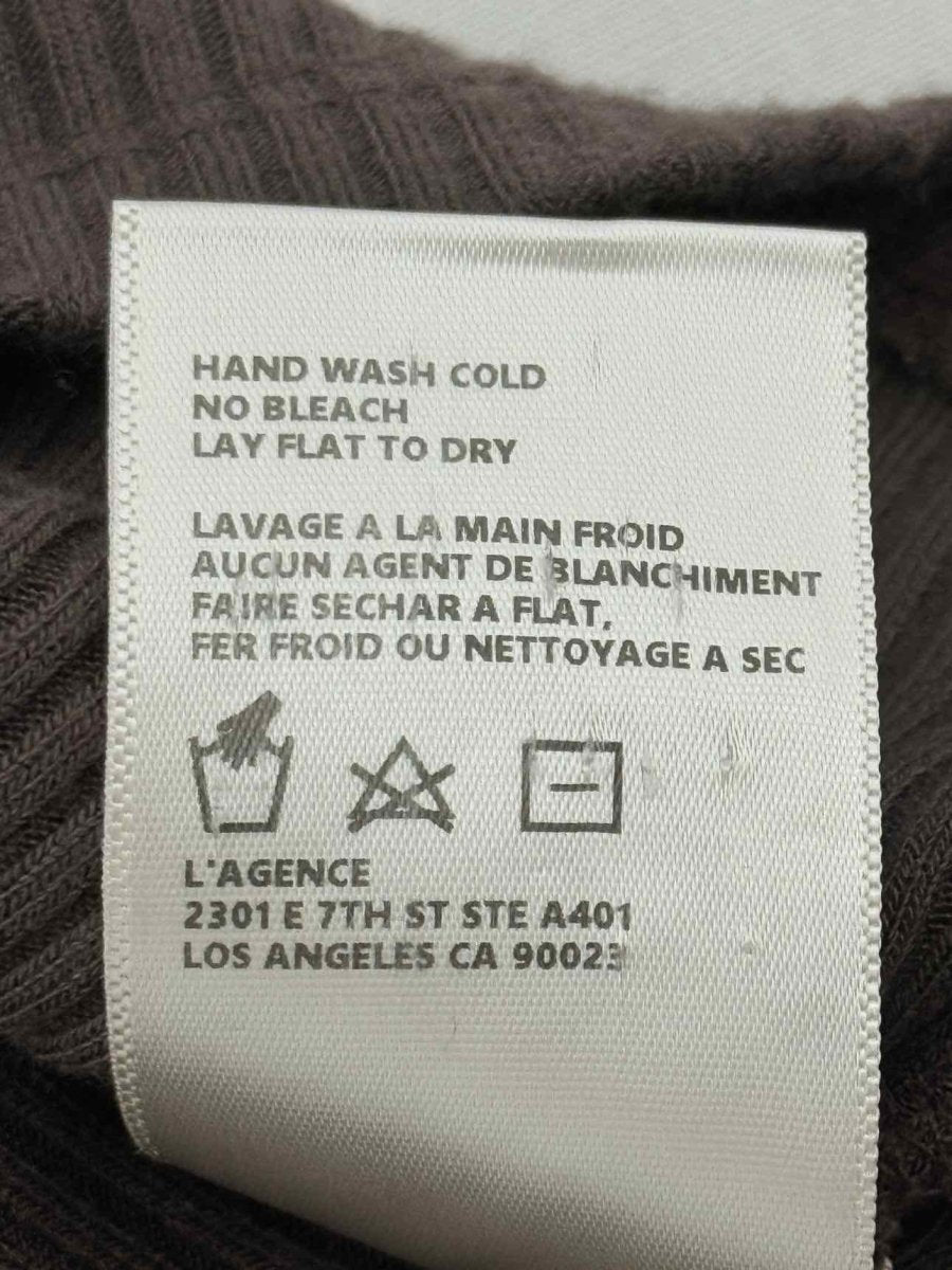 Pre - loved L'AGENCE Brown Ribbed Size Large Tank Top at Reems Closet