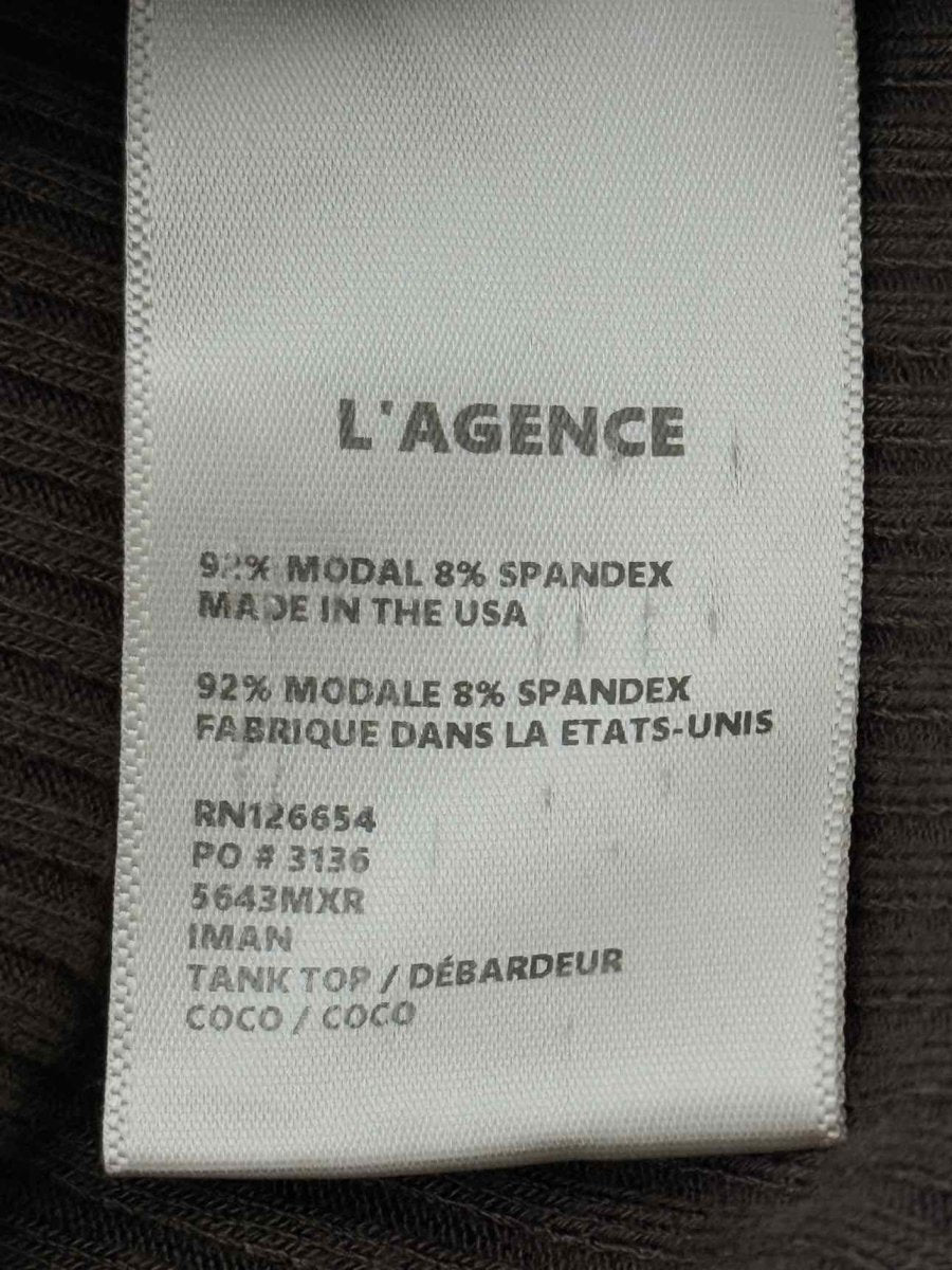 Pre - loved L'AGENCE Brown Ribbed Size Large Tank Top at Reems Closet