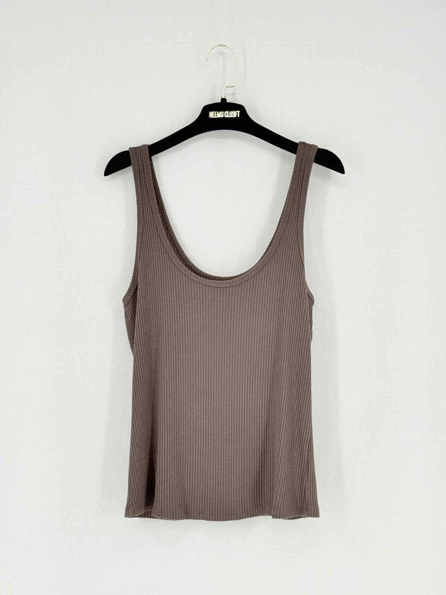 Pre - loved L'AGENCE Brown Ribbed Size Large Tank Top at Reems Closet