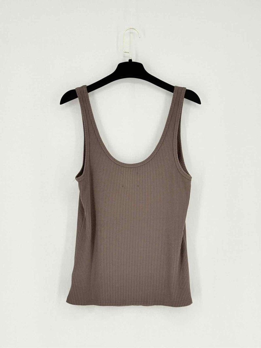 Pre - loved L'AGENCE Brown Ribbed Size Large Tank Top at Reems Closet