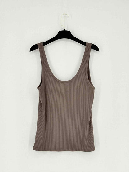 Pre - loved L'AGENCE Brown Ribbed Size Large Tank Top at Reems Closet