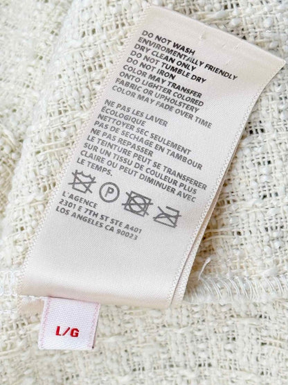 Pre - loved L'AGENCE Cream w/ Blue Trim Size Large Jacket at Reems Closet