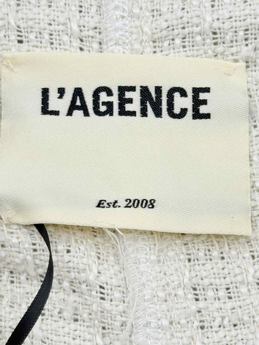 Pre - loved L'AGENCE Cream w/ Blue Trim Size Large Jacket at Reems Closet