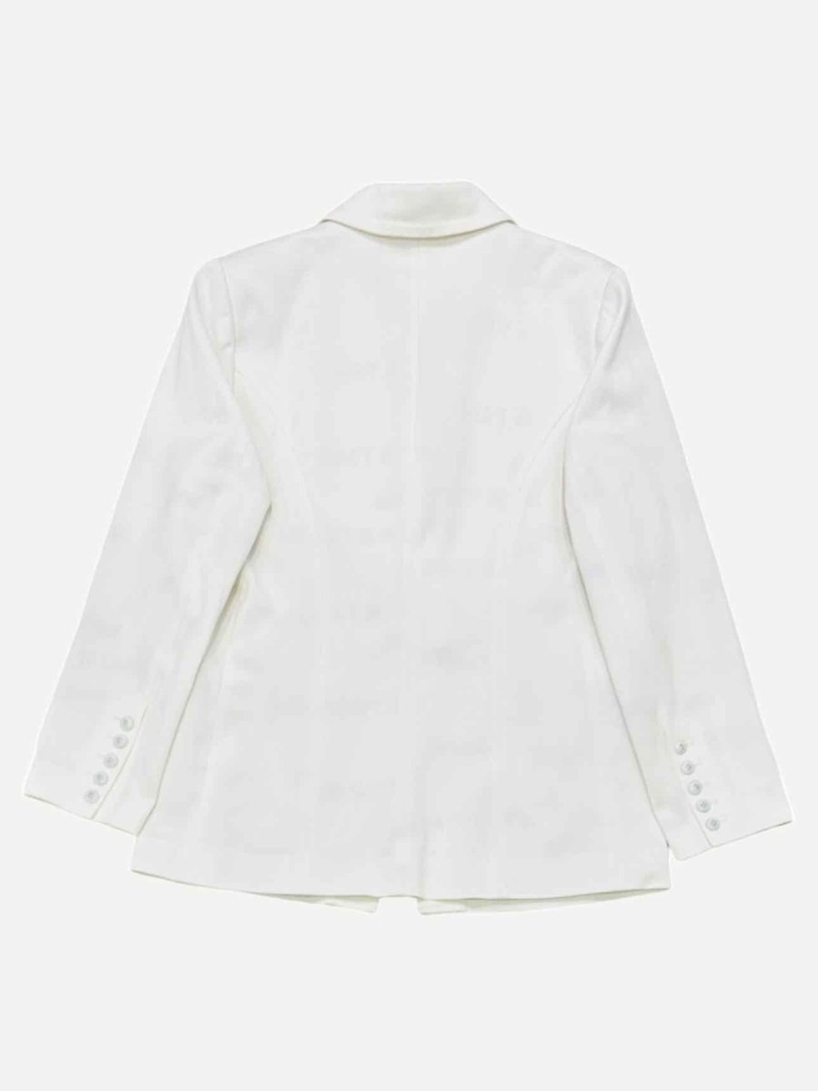 Pre - loved L'AGENCE Double Breasted White Jacket at Reems Closet