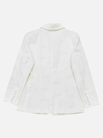 Pre - loved L'AGENCE Double Breasted White Jacket at Reems Closet