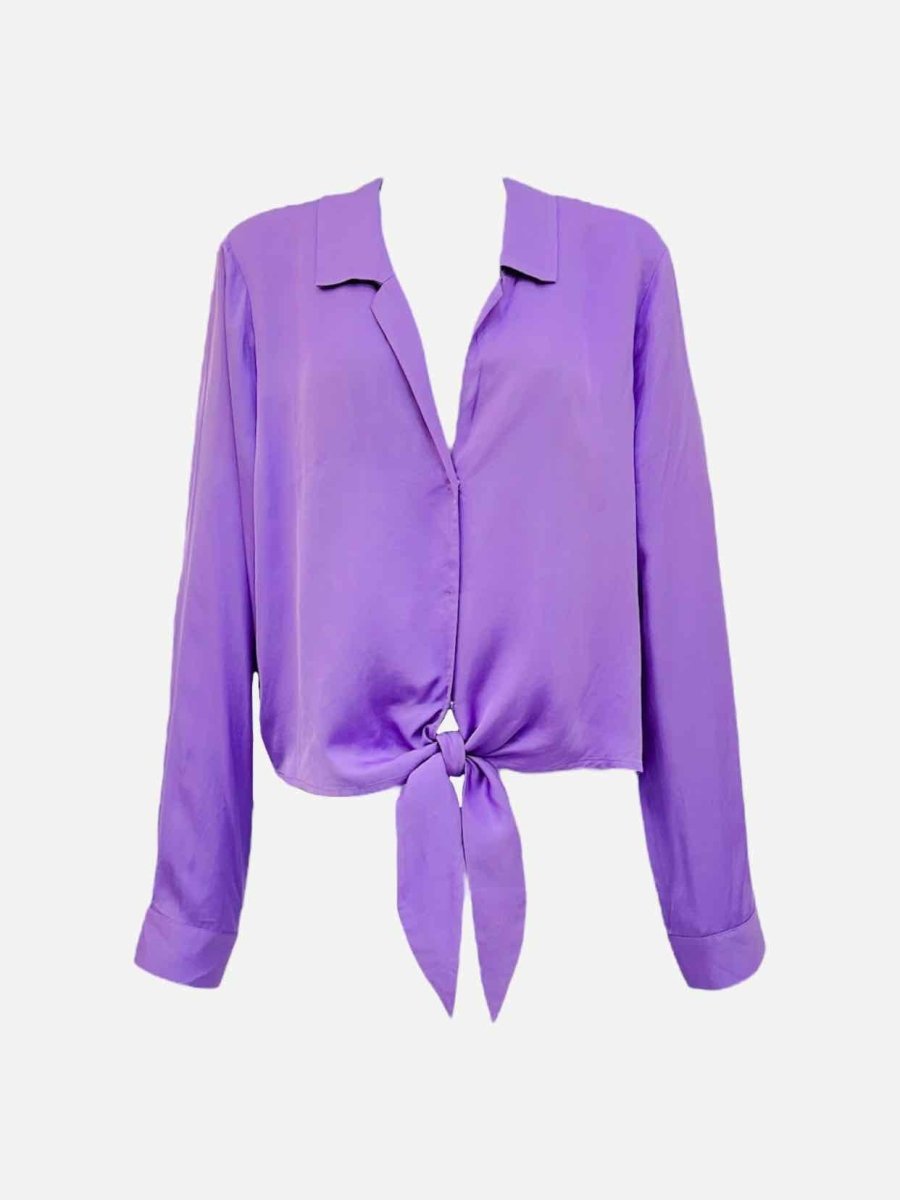 Pre - loved L'AGENCE Front Tie Purple Top & Skirt Outfit at Reems Closet