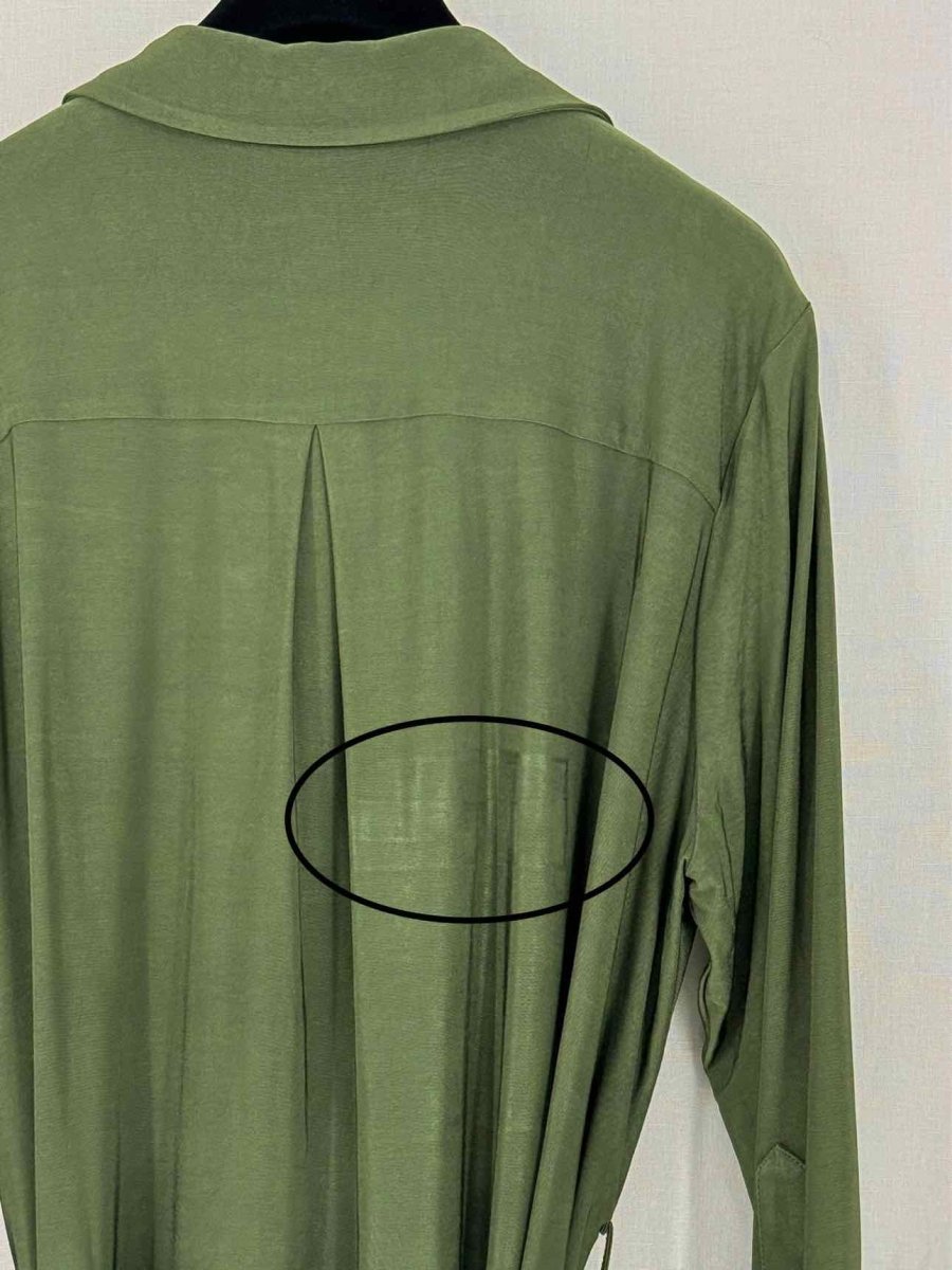 Pre - loved L'AGENCE Khaki Size Large Midi Dress at Reems Closet