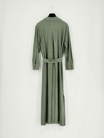Pre - loved L'AGENCE Khaki Size Large Midi Dress at Reems Closet