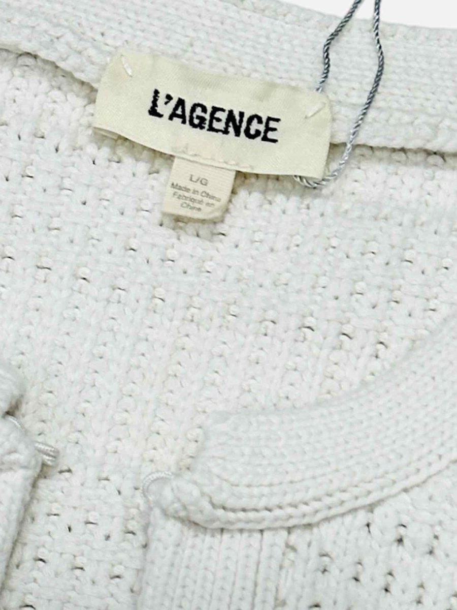 Pre - loved L'AGENCE Marina Off - white Cardigan at Reems Closet