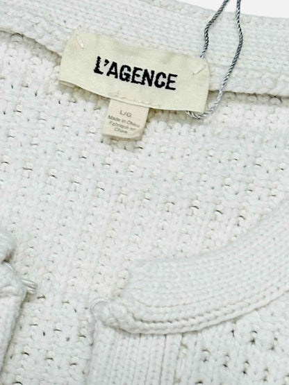 Pre - loved L'AGENCE Marina Off - white Cardigan at Reems Closet