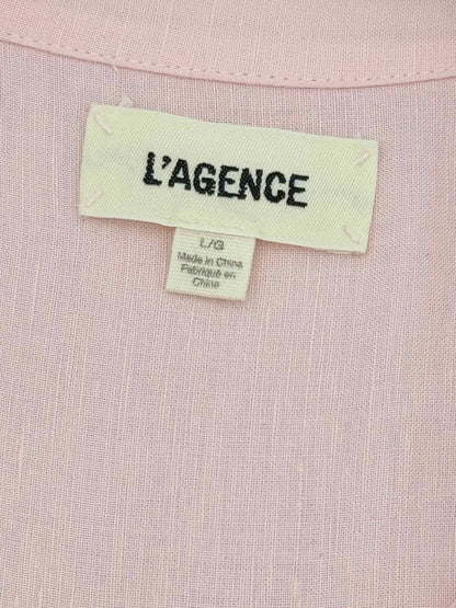 Pre - loved L'AGENCE Nina Pink Size Large Shirt at Reems Closet