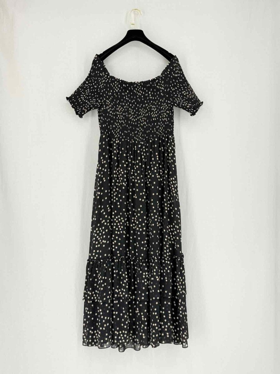 Pre - loved L'AGENCE Oriel Black w/ White Stars Long Dress Large at Reems Closet