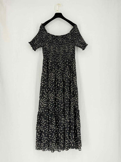 Pre - loved L'AGENCE Oriel Black w/ White Stars Long Dress Large at Reems Closet