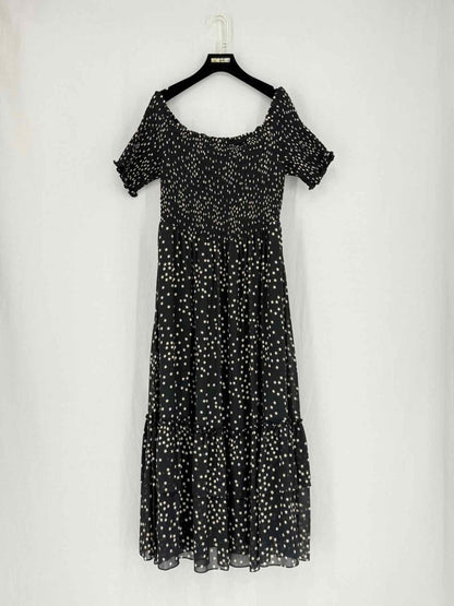 Pre - loved L'AGENCE Oriel Black w/ White Stars Long Dress Large at Reems Closet