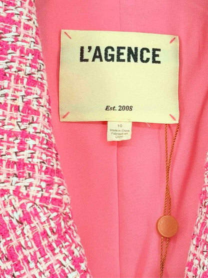 Pre - loved L'AGENCE Pink Tweed Size US 10 Jacket at Reems Closet