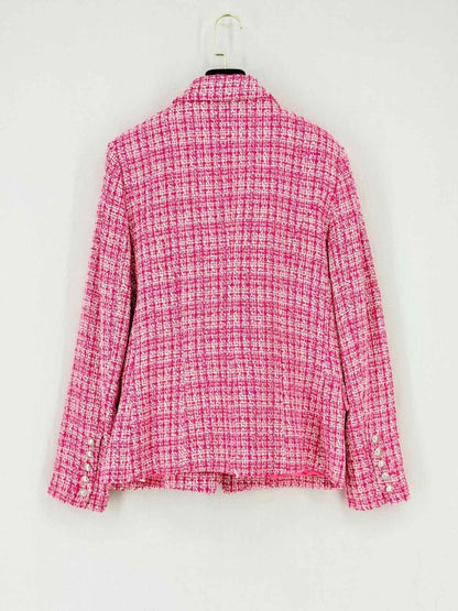 Pre - loved L'AGENCE Pink Tweed Size US 10 Jacket at Reems Closet