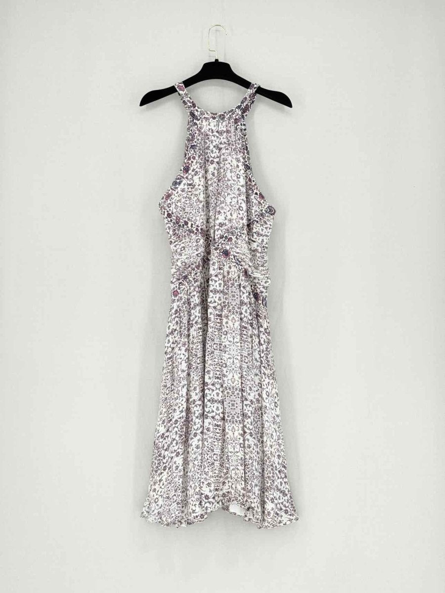 Pre - loved L'AGENCE Purple Multicolor Size US 12 Midi Dress at Reems Closet